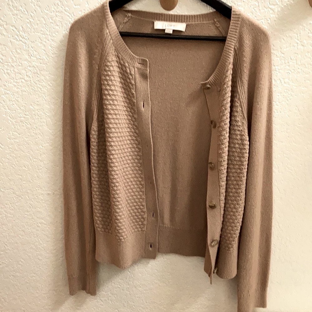 Loft tan cardigan.